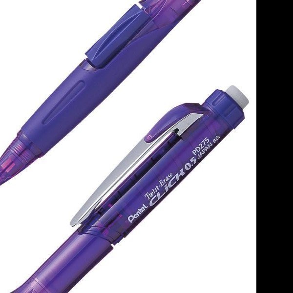 LAPICERO 0.5MM TWIST ERASE PENTEL PD275TV GRIP VIOLETA PZA